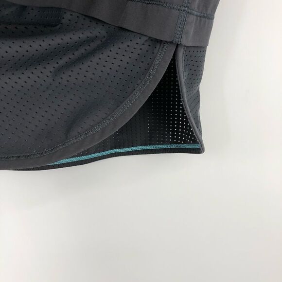 Ivivva Lululemon Shirt Girls 10 Gray Short Sleeve Curve Hem Mesh - Picture 9 of 13